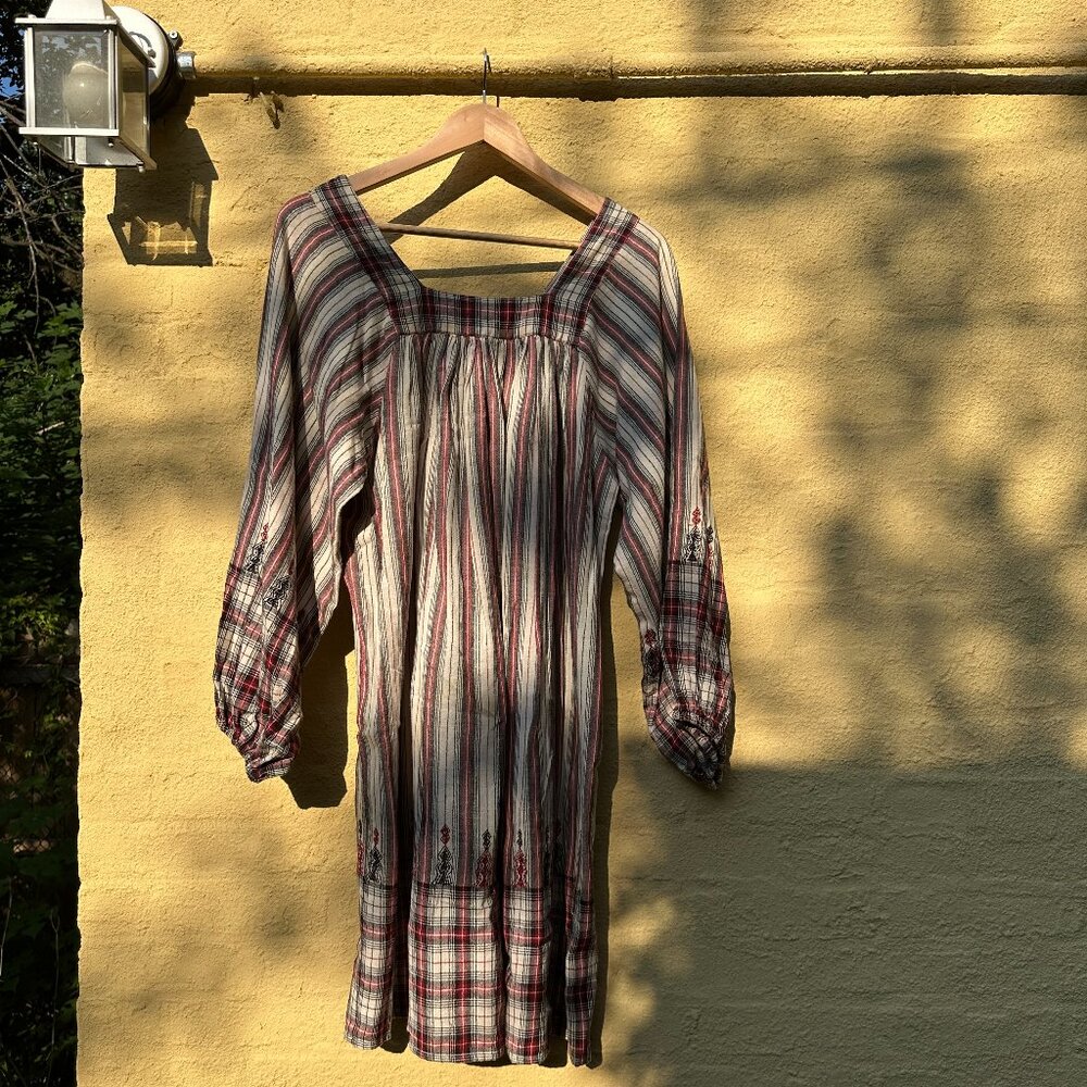 MES DEMOISELLES STRIPED/PLAID DRESS LONG SLEEVE SZ EU36